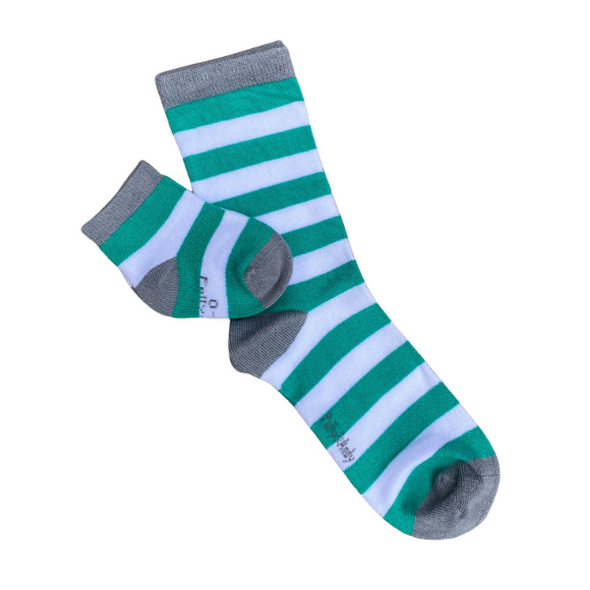 Green & White striped socks