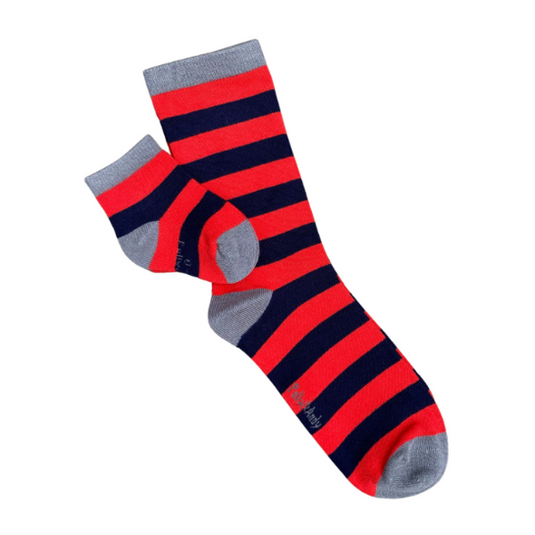 Red & Navy striped socks
