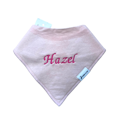 Pink Bandana Dribble Bib - embroidered w/ Hazel